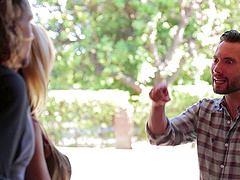 Blonde pornstar Jeanie Marie Sullivan moans during sex with her lover