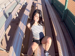 Stunning babe fucked hard by a skillful stallion's prick