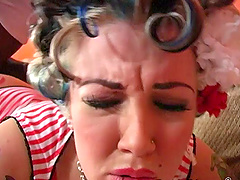 Awesome interracial pussy bashing with a cheater Candy Monroe