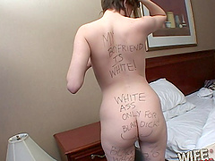 Horny slut is not happy with a white dick and needs a black one