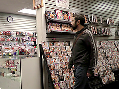 Interracial gay sex in the gloryhole booth with two black dicks