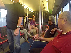 Sex in the public place with brunette Anastasia Black and her lover