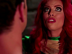 redhead dazzler Britney Amber enjoys a stiffy in her mouth and cunt