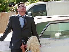 Outdoor fucking with big natural tits pornstar Nina Elle in HD