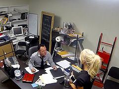 Attractive tanned blondie Katerina Kay having her pussy drained