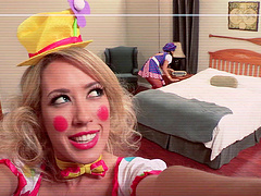 Asa Akira and Capri Cavanni fucking a clown and having fun