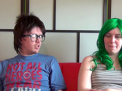 Nerd slides his prick in mouth and pussy of sexy Devon Breeze