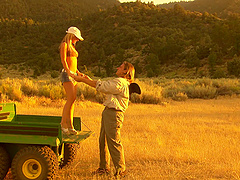 Crazy outdoor fucking under the sun with blonde Cassie Courtland