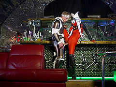 Nasty shagging session with a red woman craving a fat boner