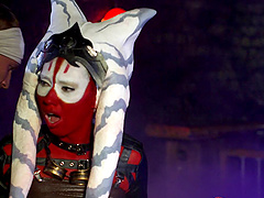 Nasty shagging session with a red woman craving a fat boner