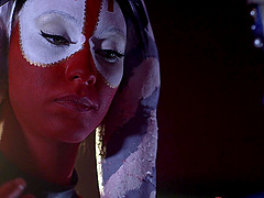 Handsome lover gets lucky with a couple of hot colorful sluts