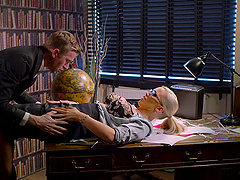 Office sexual experience for stunning blonde Rebecca Moore