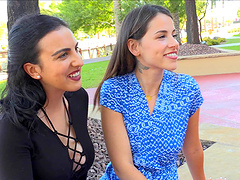 Lesbian Chloe fondling her babe tits outdoor lovely