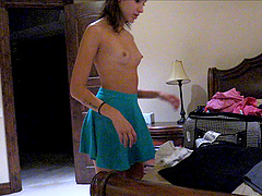 Hottie with small tits Roxanna changing and staying topless