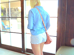 Honey Megan is excited to show us her boobs and shaved pussy