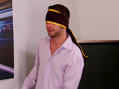 Morgan Lee seduces a blindfolded lover for a nasty shagging game