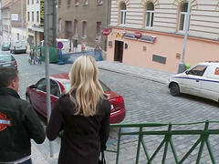 Blonde cutie has her small breasts jizzed after a steamy handjob