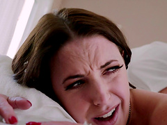 Curvy lady Angela White attacked by a pussy craving fellow