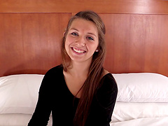 Creaming the body of Ariana after drilling her quivering pussy