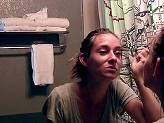 Amateur girlfriend Bridget spreads her long legs for amazing sex