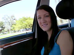 Nasty facial ending to amateur sex on the bed with brunette Hanna