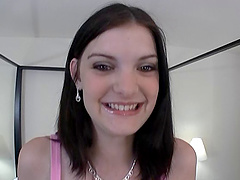 Danielle lays on her back while having anal sex for the first time