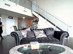 Sweetie Becky Sins has her pussy taken doggystyle on a sofa