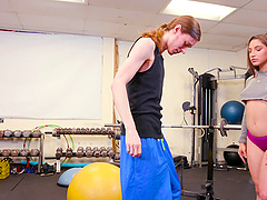 Hardcore boning on a stability ball by Abella Danger and Conor Coxxx