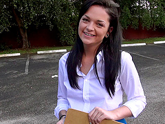 Black-haired floozy Kylie Foxx enjoying a long hard shaft