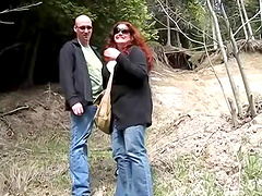 Monica and Jennifer have a wild pussy toying session in the woods