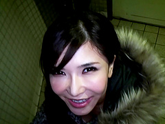 Grabbing adorable Anri Okita's luscious large boobs