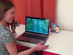 Redhead lesbian slut wants to have sex with her straight friend