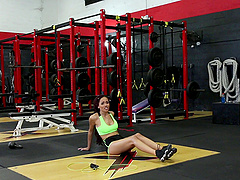 Fantastic hardcore cunt training with alluring Julie Kay at the gym