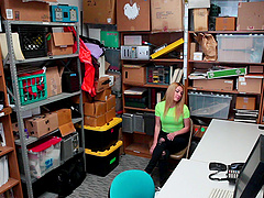 Alexa Raye has her face jizzed in the storage room after wild boning