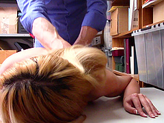 Alexa Raye has her face jizzed in the storage room after wild boning