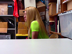 Alexa Raye has her face jizzed in the storage room after wild boning