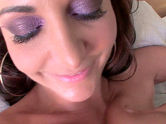 Mature vixen Ava Addams covered in jizz after sucking a boner