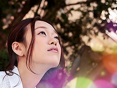 Rika Shirota grabs a huge pink rod and starts putting it in her throat