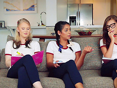 Hot orgy with beautiful insatiable cock-famished young ladies