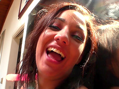 Randy babe Amara Romani enjoys a kinky masturbation game