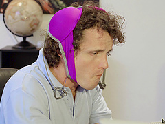 Alluring redhead Skyla Novea enjoying on top of her lover Robby Echo