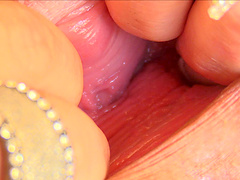 Horny Cecilia tirelessly toying her restless slippery coochie