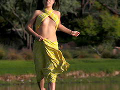 Brunette Stacey displaying her asshole outdoor lovely