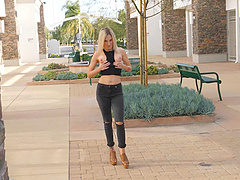 Stunning Blake takes off her bikini for a naked dip