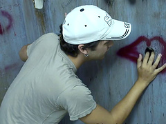 Stunning gay in cap refining monster cock with blowjob