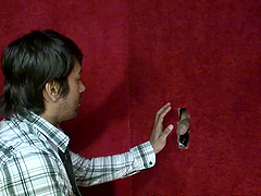 Tattooed gay Brad giving dick blowjob while wanking