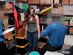 Lexi Lovell gets undressed and sucks two throbbing shafts at once