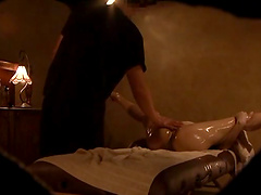 Bosomy Japanese honey gets grabbed and fucked in the pussy hard