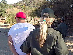 Karla Kush with hot ass smashed hardcore in group sex outdoor