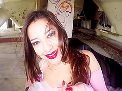 Seductive lassie named Angie takes a rather rough pounding